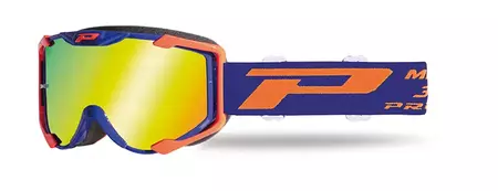 Motocyklové okuliare Progrip FL Menace 3400 fluo oranžové zrkadlové sklo-1