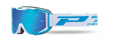 Motocyklové brýle Progrip FL Menace 3400 modré tyrkysové se zrcadlovým modrým zorníkem - PZ3400AZFL