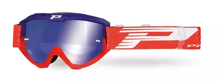 Progrip FL Riot 3450 motorcykelbriller blå rød spejlblåt glas-1