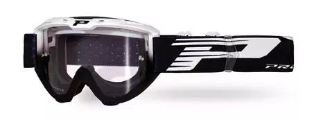 Progrip LS Riot 3450 motorcykelglasögon vitt svart klart glas-1