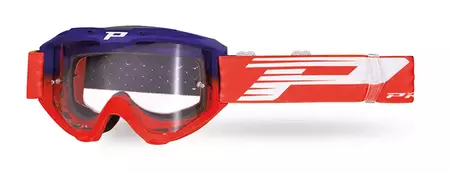 Motocyklové okuliare Progrip LS Riot 3450 modré červené číre sklo - PZ3450TRBLRO