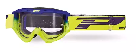 Motocyklové brýle Progrip LS Riot 3450 modro žluté fluo čiré sklo-1