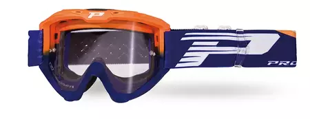 Óculos de proteção para motociclistas Progrip LS Riot 3450 laranja fluo azul vidro transparente - PZ3450TRAFBL