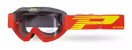 Occhiali da moto Progrip LS Riot 3450 grigio rosso vetro trasparente - PZ3450TRGRRO