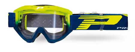 Очила за мотоциклет Progrip LS Riot 3450 жълто флуо синьо прозрачно стъкло-1