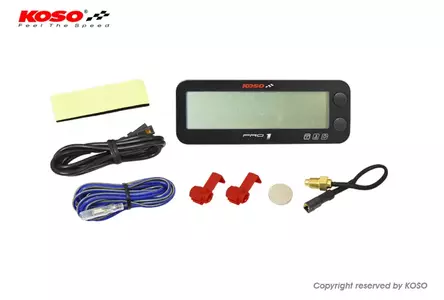 Compte-tours KOSO Pro-1 LCD multifonctions noir-3