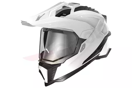 LS2 MX701 EXPLORER SOLID WHITE L enduro motociklininko šalmas - AK4070110025
