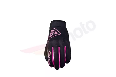 Cinci Globe Lady mănuși de motocicletă negru și roz fluo 10-1