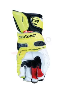 Five RFX Race rukavice na motorku bílo-žluté fluo 10-2