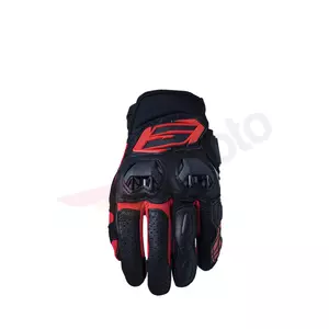 Cinque guanti da moto SF-3 neri e rossi 11-1