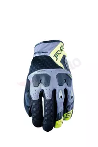 Motorkárske rukavice Five TFX-3 Airflow sivo-žlté fluo 10-1
