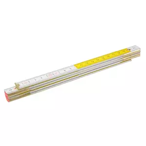 TOPEX Skládací dřevěný metr 1 m, bílý a žlutý - 26C005