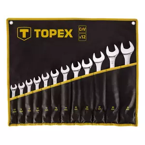 TOPEX combinatiesleutels 13-32 mm, set van 12 stuks. - 35D758