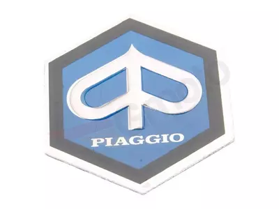 Έμβλημα εξάγωνο αλουμινίου Piaggio κολλημένο 25x30mm - 36363