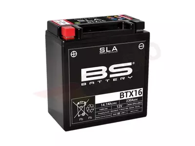 BS Batérie BTX16 YTX16 12В 14Ач - акумулятори ilman добавок - 300763