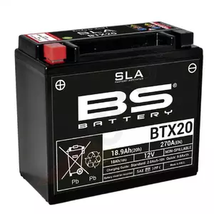 BS batérie BTX20 YTX20 12В 18Ач - акумулятори без добавок - 300688