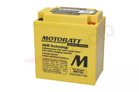 Motobatt Quadflex MB10U MB10U 12N10-3A 12V 14,5Ah vedligeholdelsesfrit batteri-2