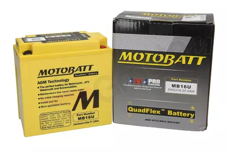 Akumulator bezobsługowy Motobatt Quadflex MB16U YB16B-A 12V 20Ah Produkt wycofany z oferty - MB16U