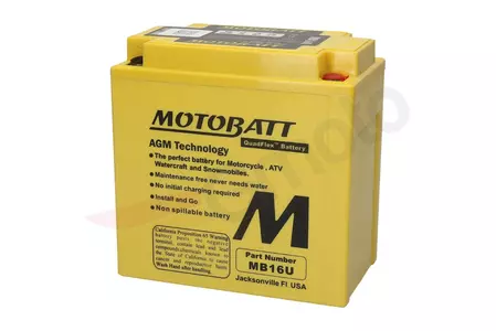 Batterie sans entretien Motobatt Quadflex MB16U YB16B-A 12V 20Ah-2