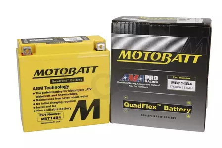 Motobatt Quadflex MBT14B4 YTX14B-4 12V 13Ah vedligeholdelsesfrit batteri-1