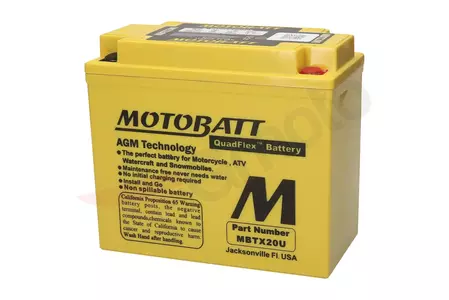 Batería Motobatt Quadflex MBTX20U YTX20 12V 21Ah sin mantenimiento-2