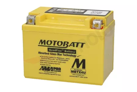 Motobatt Quadflex MBTX4U YTX4U 12V 4Ah vedligeholdelsesfrit batteri-2