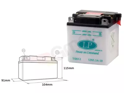 Batterij Landport estándar 12N5.5A-3B 12V 5.5Ah - 12N5,5A3B/EL L
