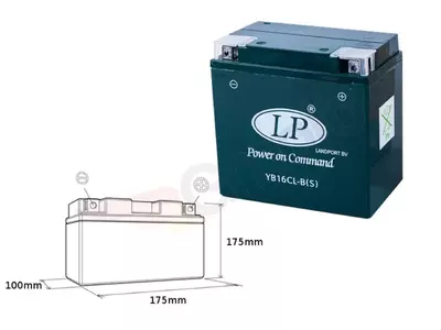 Landport YB16CL-BS Batterie 12V 19Ah à utiliser pour le transport de marchandises. - YB16CLBS L