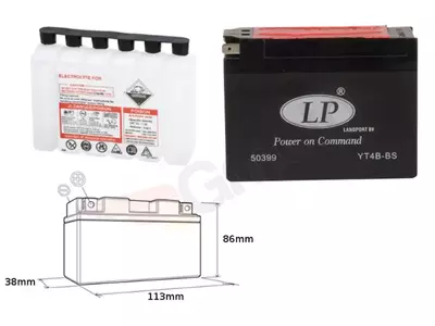Baterija bez održavanja Landport YT4B-BS 12V 2.3Ah - YT4BBS L