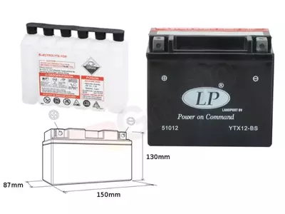 Akumulator bezobsługowy Landport YTX12-BS 12V 10Ah