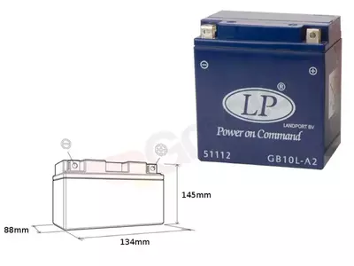 Gel-Batterie 12V 11 Ah Landport GB10L-A2 YB10L-A2 12V 10Ah - GB10LA2 L