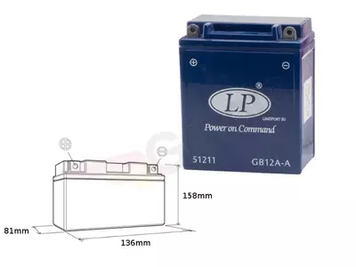Bateria de gel Landport GB12A-A YB12A-A 12V 12 Ah - GB12AA L