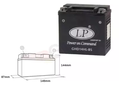 Bateria de gel Landport GHD14H-3 12V 14Ah - GHD14H3 L