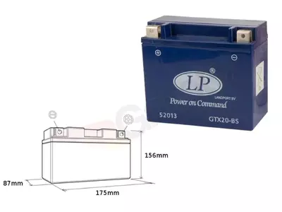Bateria de gel Landport GTX20-4 YTX20-4 12V 18Ah - GTX204 L