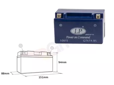 Bateria de gel Landport GTX7A-4 YTX7A-4 12V 6Ah - GTX7A4 L