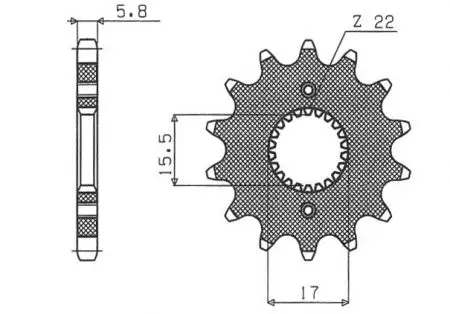 Pignone anteriore Sunstar SUNF107-15 misura 420 (JTF1256.15)-2