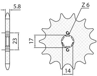 Sunstar priekšējais zobrats SUNF124-11 420 izmērs (JTF1128.11)-1