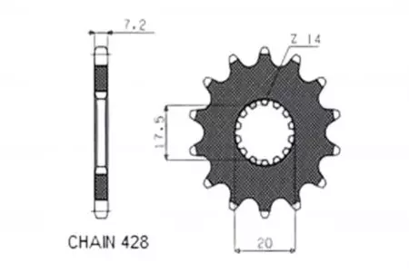 Roda dentada dianteira Sunstar SUNF226-20 tamanho 428 (JTF558.20)-1