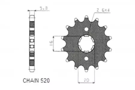 Roda dentada dianteira Sunstar SUNF301-12 tamanho 520 (JTF422.12)-1