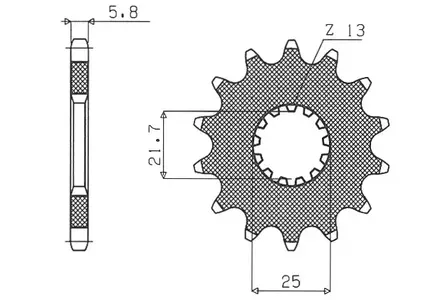 Roda dentada dianteira Sunstar SUNF325-13 tamanho 520 (JTF565.13)