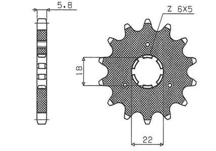 Piñón delantero Sunstar SUNF332-13 tamaño 520 (JTF1445.13)