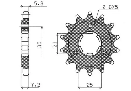 Pignone anteriore Sunstar SUNF335-16 misura 520 (JTF437.16)-2