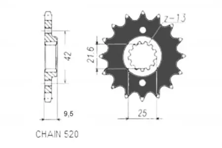 Roda dentada dianteira Sunstar SUNF341-14 tamanho 520 (JTF1539.14)-2