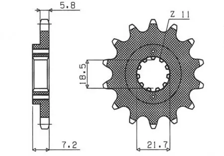 Piñón delantero Sunstar SUNF361-14 tamaño 520 (JTF1321.14)-2