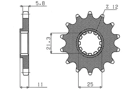 Roda dentada dianteira Sunstar SUNF383-13 tamanho 520 (JTF824.13) - 383-13