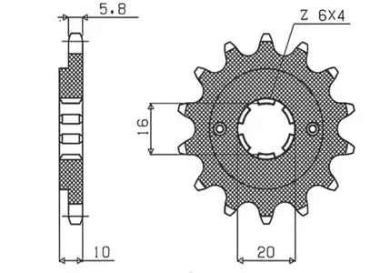Pignone anteriore Sunstar SUNF385-14 misura 520 (JTF711.14) - 385-14