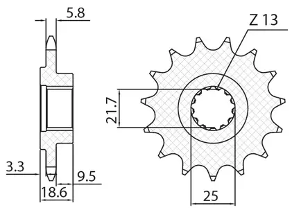 Roda dentada dianteira Sunstar SUNF3A2-14 tamanho 520 (JTF1538.14)-1