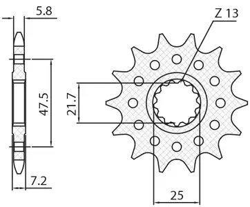 Pignone anteriore Sunstar SUNF3A5-16 misura 520 (JTF1536.16) - 3A5-16
