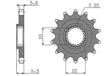 Pignone anteriore Sunstar SUNF3B0-13 misura 520 (JTF1446.13)-2