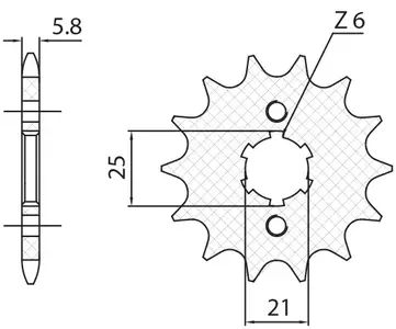 Roda dentada dianteira SUNF3C1-13 tamanho 520 da Sunstar (JTF1573.13) - 3C1-13